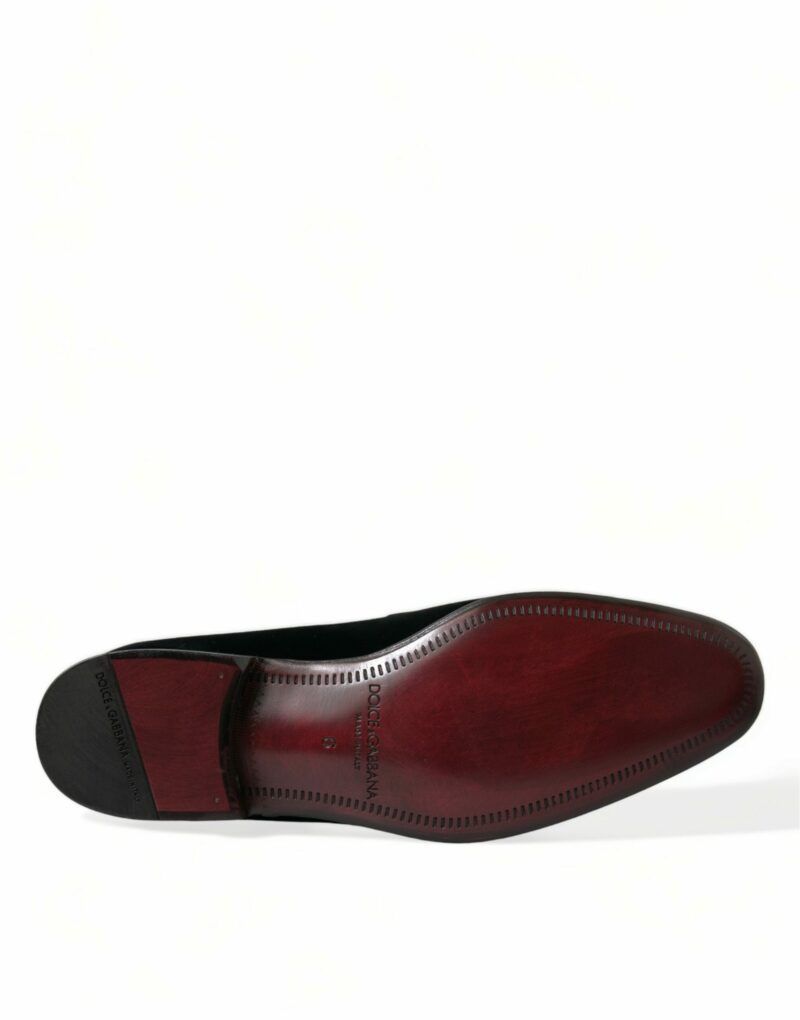 Dolce & Gabbana Elegant Black Velvet Loafers - Men's Luxury Footwear - Image 6