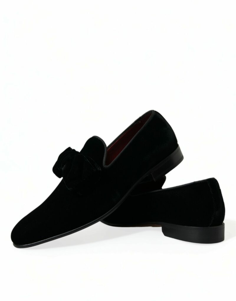 Dolce & Gabbana Elegant Black Velvet Loafers - Men's Luxury Footwear - Image 7