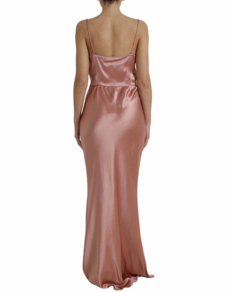 Dolce & Gabbana Elegant Long Silk Gown in Pink - Image 3