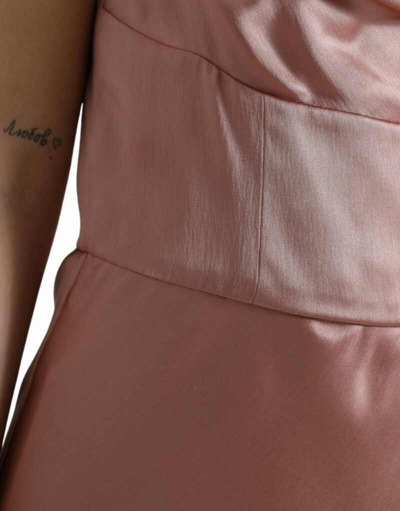 Dolce & Gabbana Elegant Long Silk Gown in Pink - Image 5