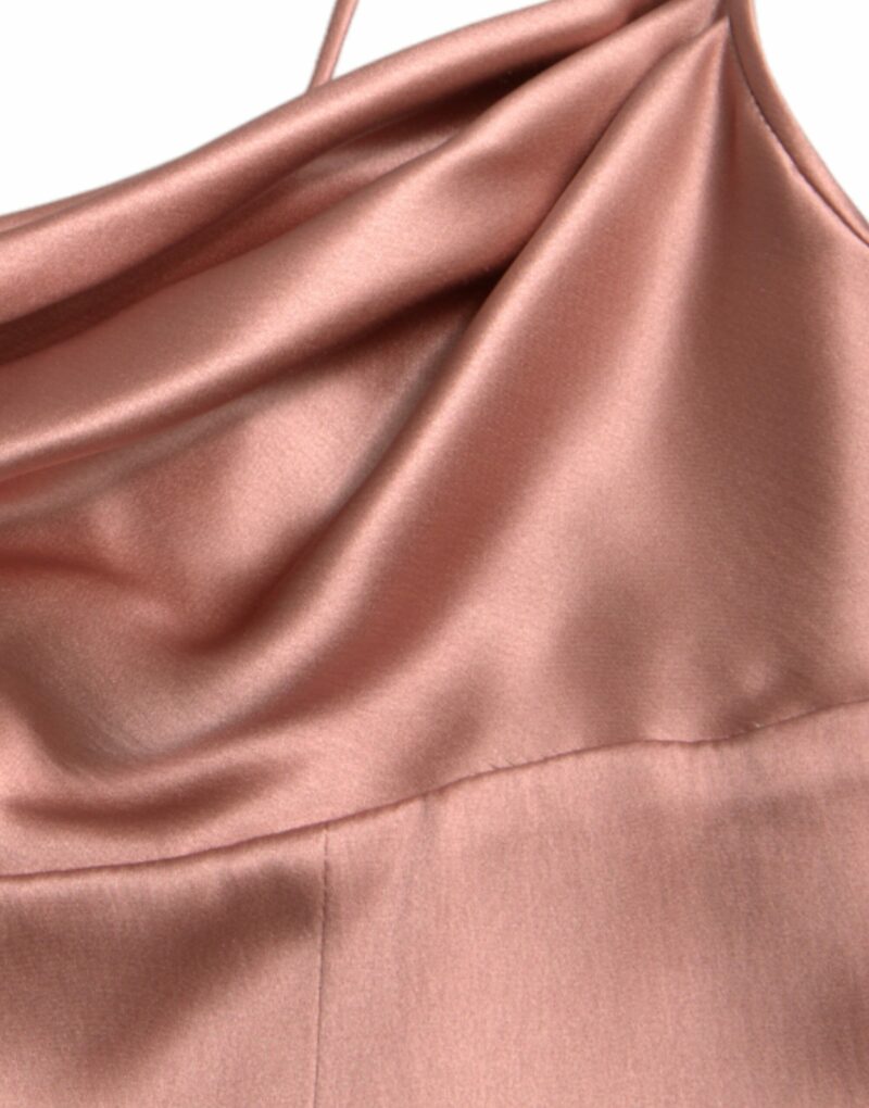 Dolce & Gabbana Elegant Long Silk Gown in Pink - Image 6