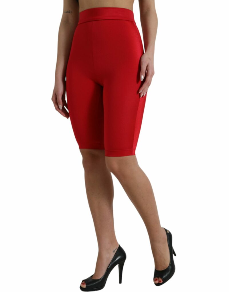 Dolce & Gabbana Chic Red High Waist Leggings Pants - Image 3