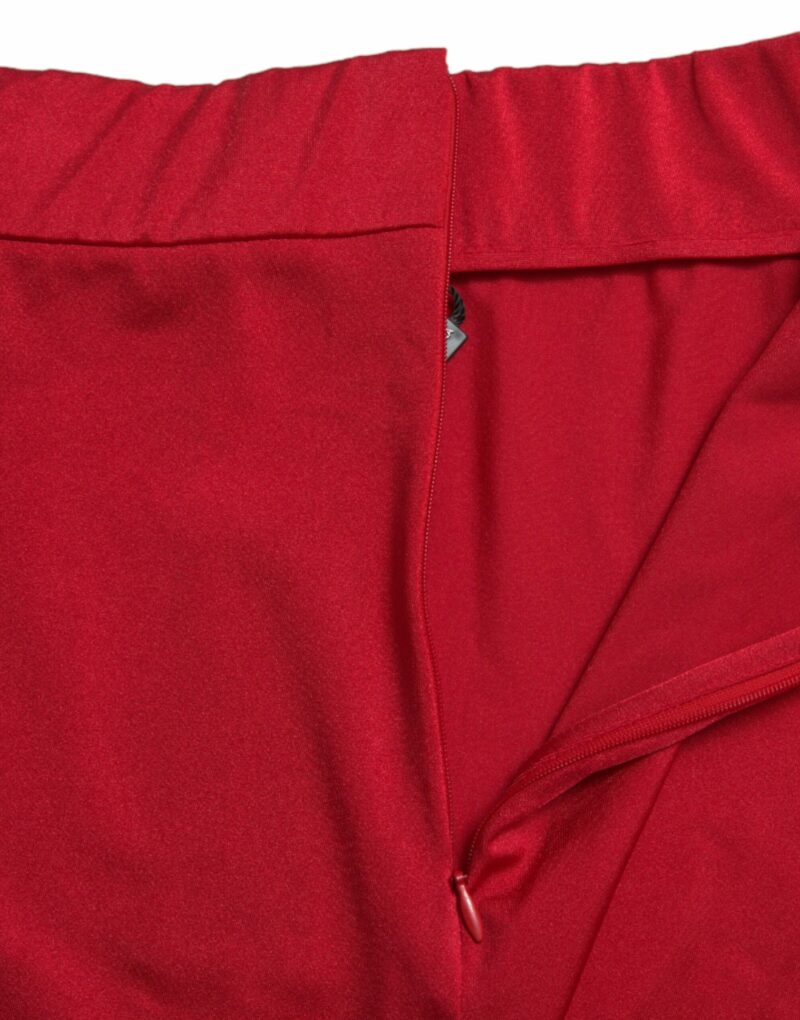 Dolce & Gabbana Chic Red High Waist Leggings Pants - Image 6