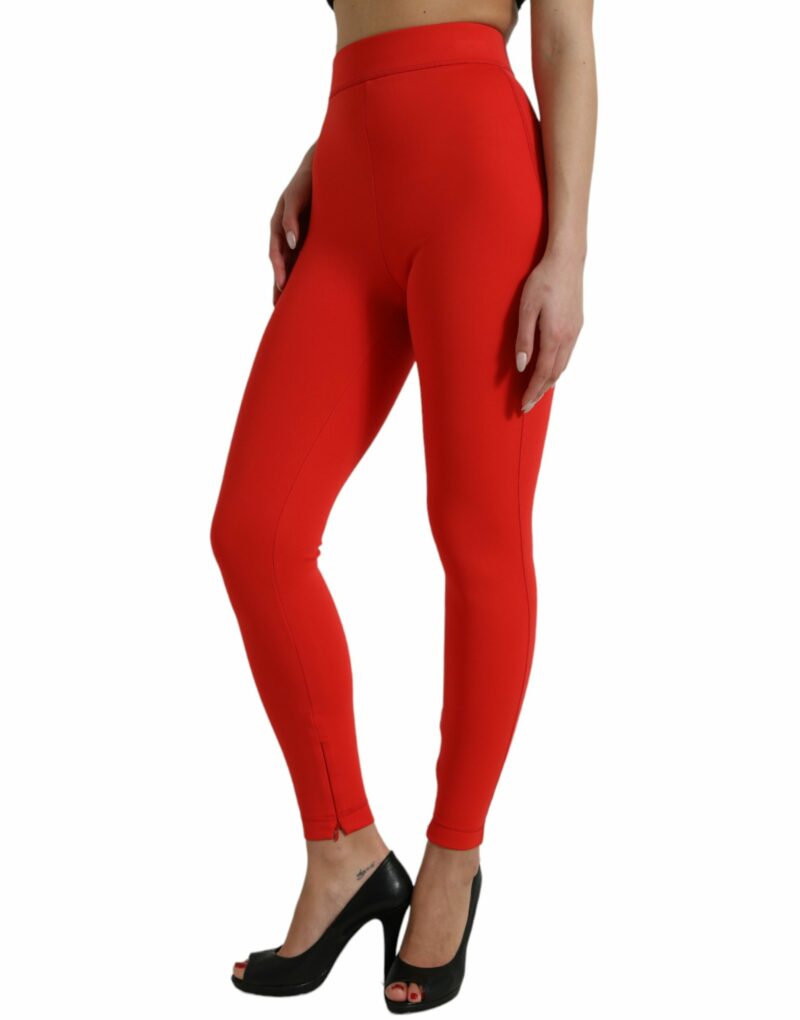 Dolce & Gabbana Elegant High Waist Red Leggings - Image 2