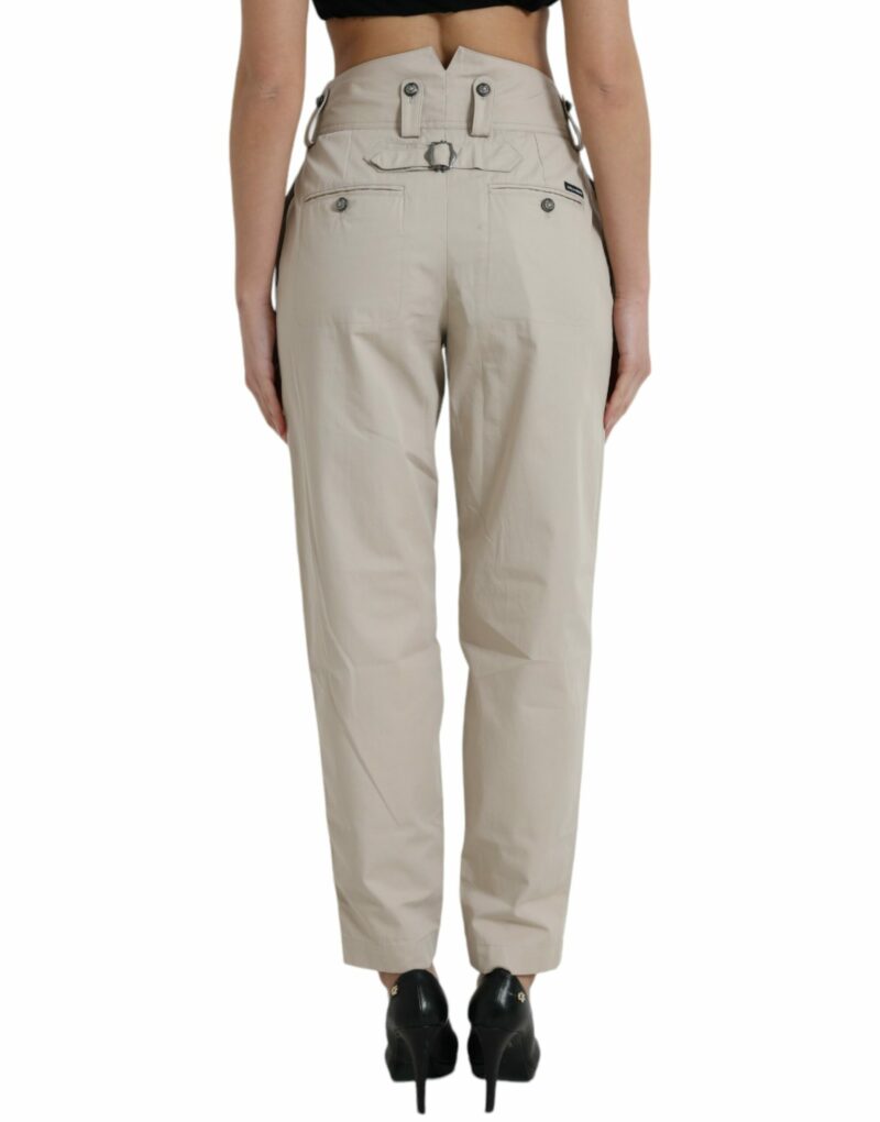 Dolce & Gabbana High-Waisted Tapered Fashion Pants - Beige - Image 3