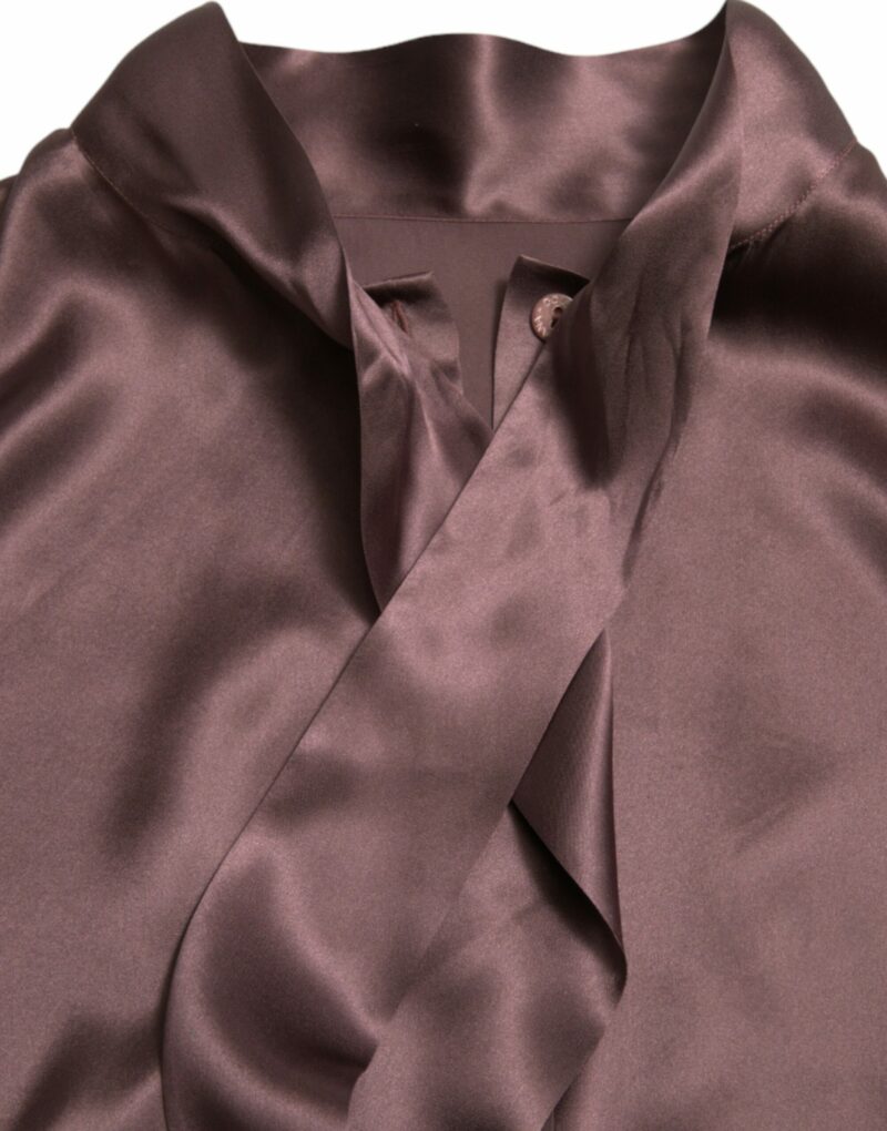 Dolce & Gabbana Elegant Silk Ascot Collar Blouse - Image 6