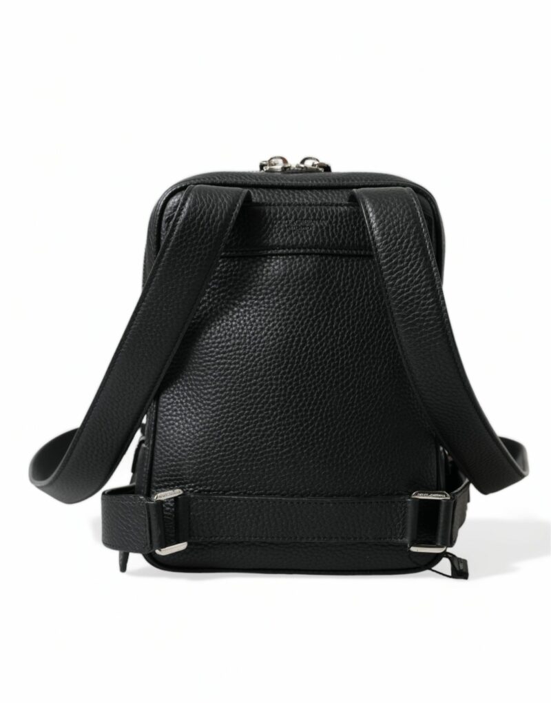 Dolce & Gabbana Chic Black Calf Leather Small Backpack - Image 3