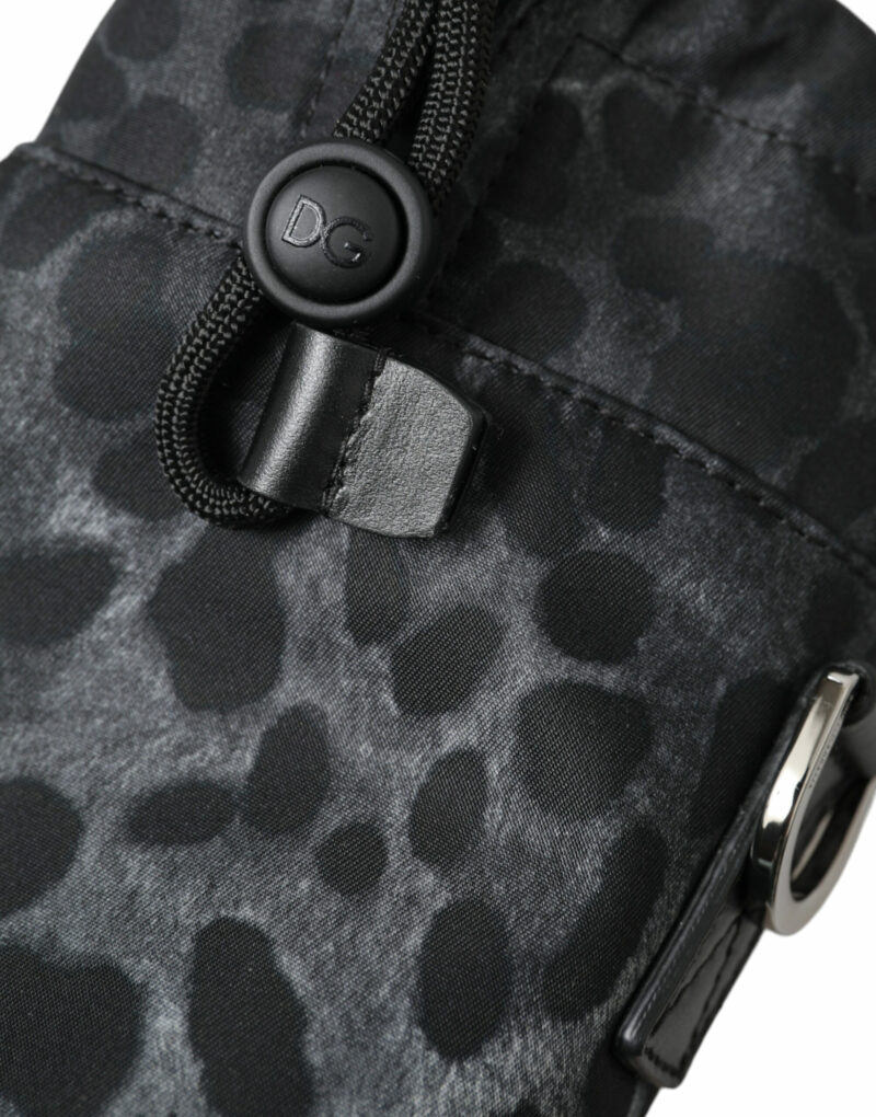 Dolce & Gabbana Chic Leopard Print Round Bottle Cage - Image 5