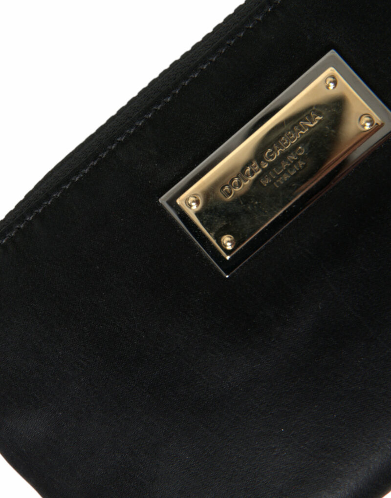 Dolce & Gabbana Elegant Black Nylon & Leather Pouch - Image 4