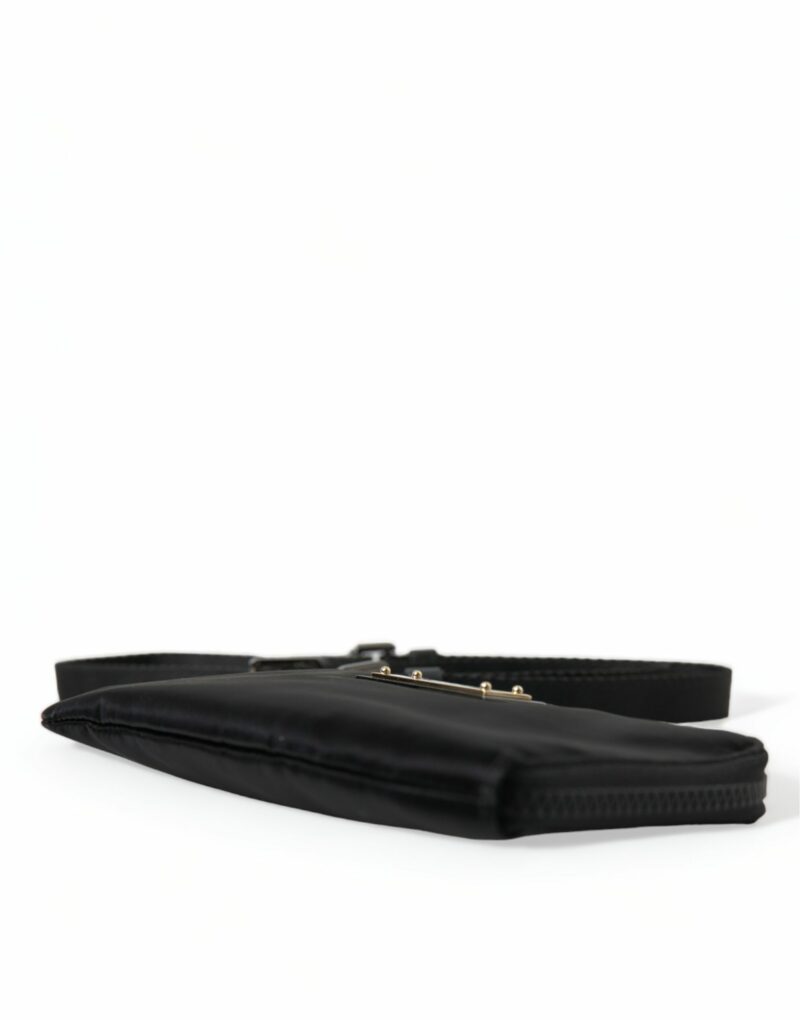 Dolce & Gabbana Elegant Black Nylon & Leather Pouch - Image 5