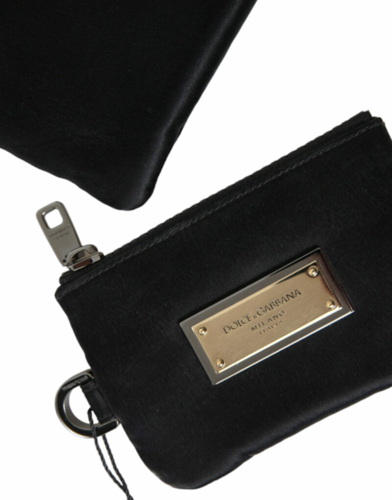 Dolce & Gabbana Elegant Black Nylon & Leather Pouch - Image 6