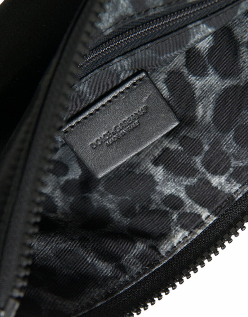 Dolce & Gabbana Elegant Black Nylon & Leather Pouch - Image 7