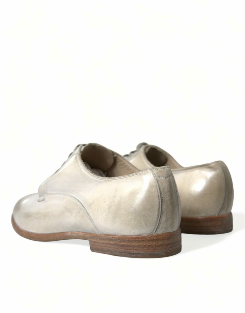 Dolce & Gabbana Elegant White Calfskin Derby Shoes - Image 8