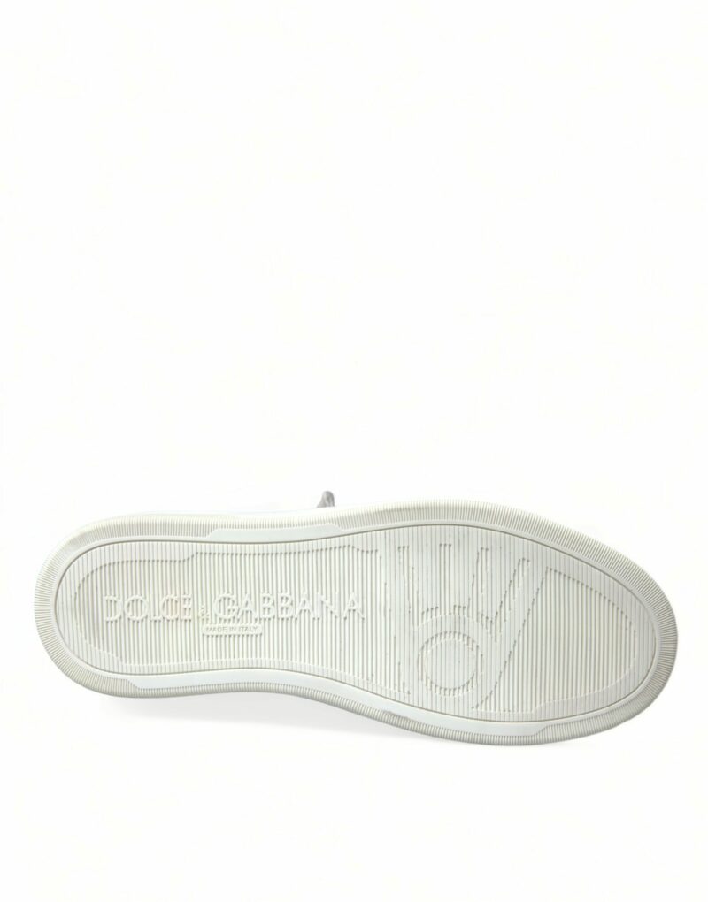 Dolce & Gabbana Silver Leather High-Top Sneakers - Image 6