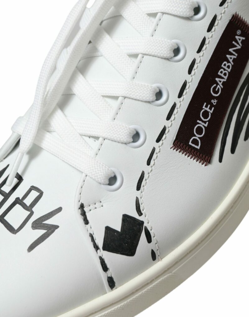 Dolce & Gabbana Exclusive White Bordeaux Low Top Sneakers - Image 8