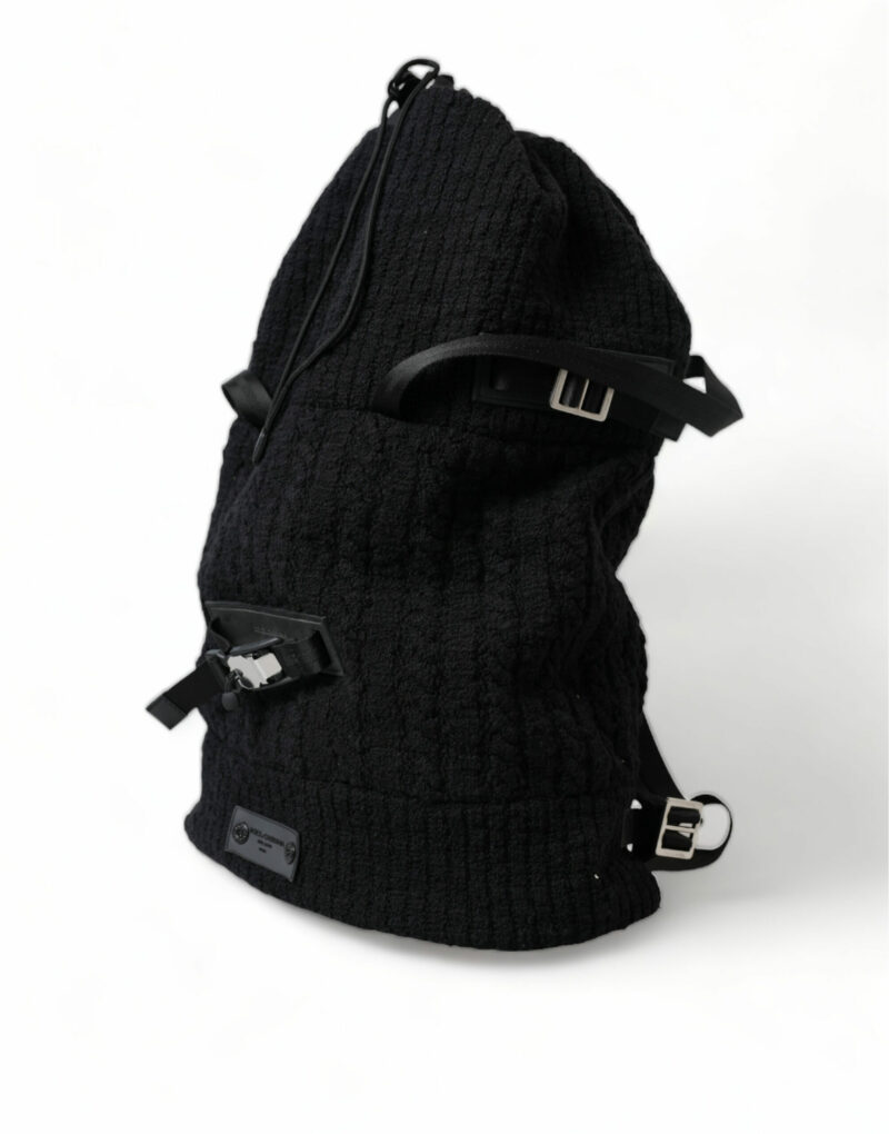 Dolce & Gabbana Elegant Tricot Wool-Blend Backpack in Black - Image 2