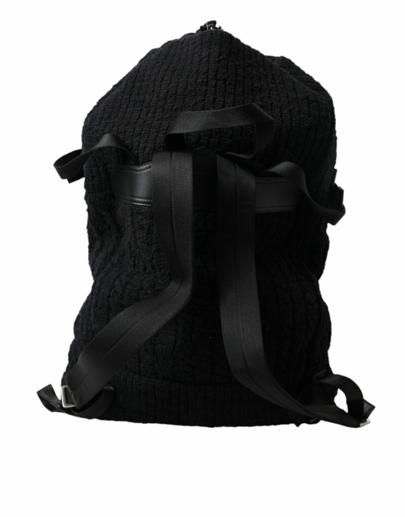 Dolce & Gabbana Elegant Tricot Wool-Blend Backpack in Black - Image 3