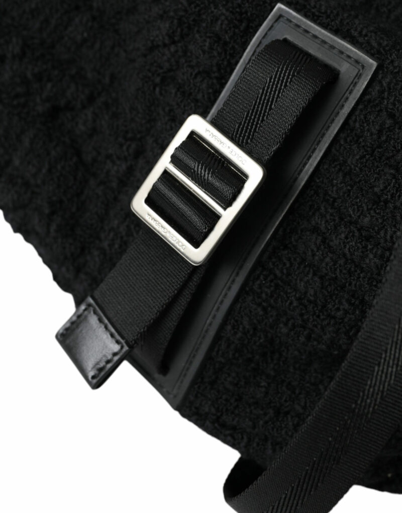 Dolce & Gabbana Elegant Tricot Wool-Blend Backpack in Black - Image 6