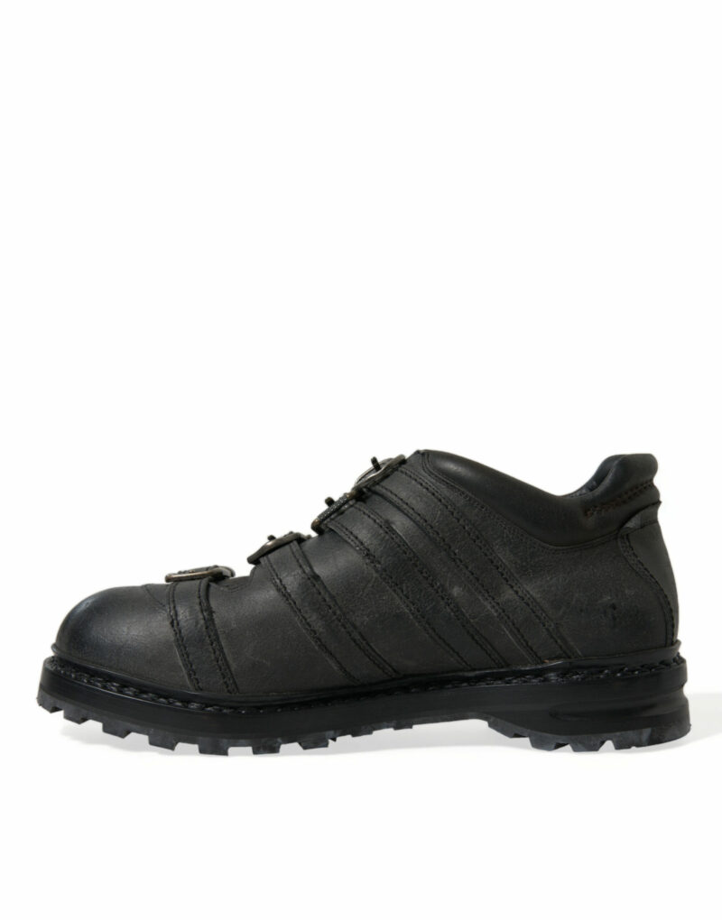 Dolce & Gabbana Black Leather Ankle Strap Boots - Image 5