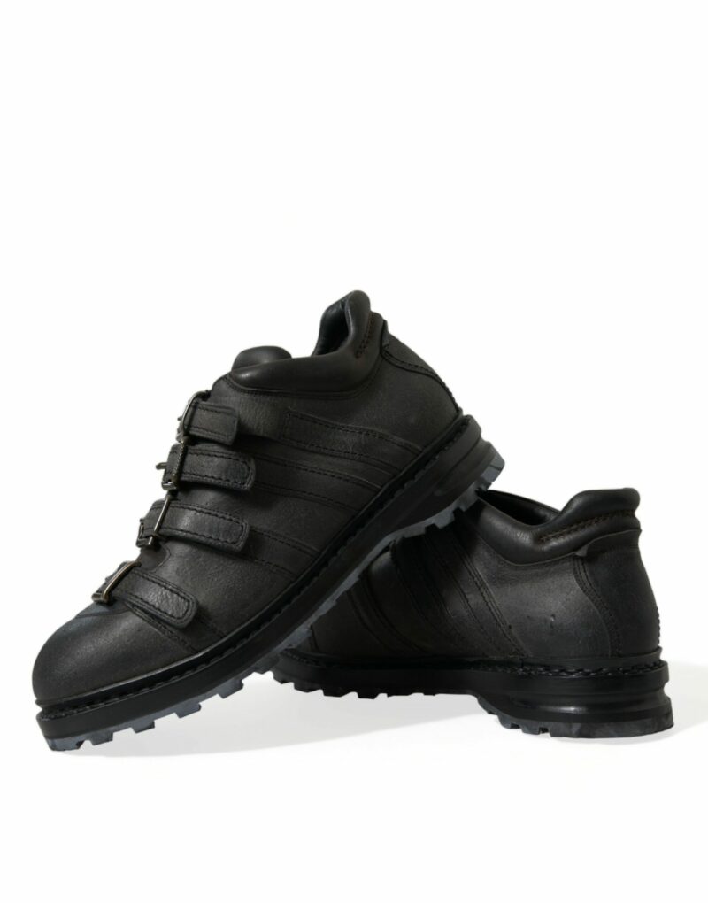 Dolce & Gabbana Black Leather Ankle Strap Boots - Image 7