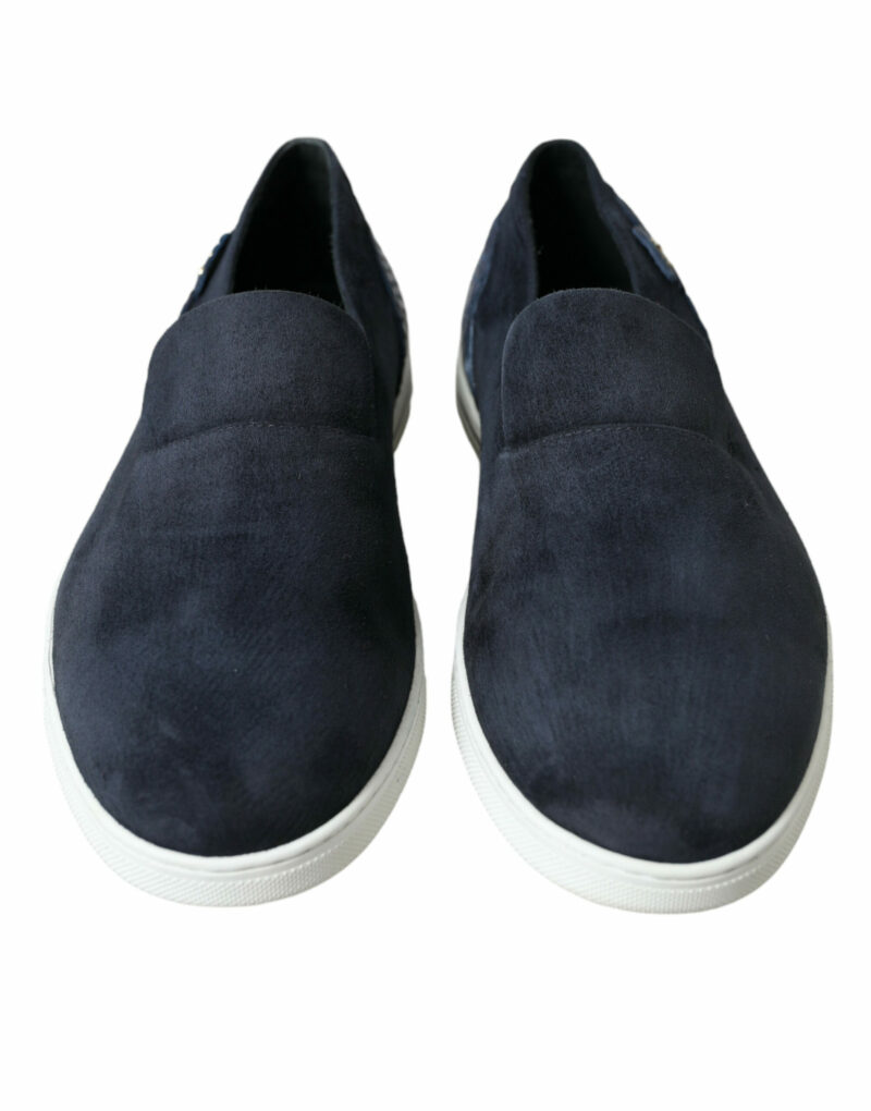 Dolce & Gabbana Elegant Blue Suede Leather Loafers - Image 2