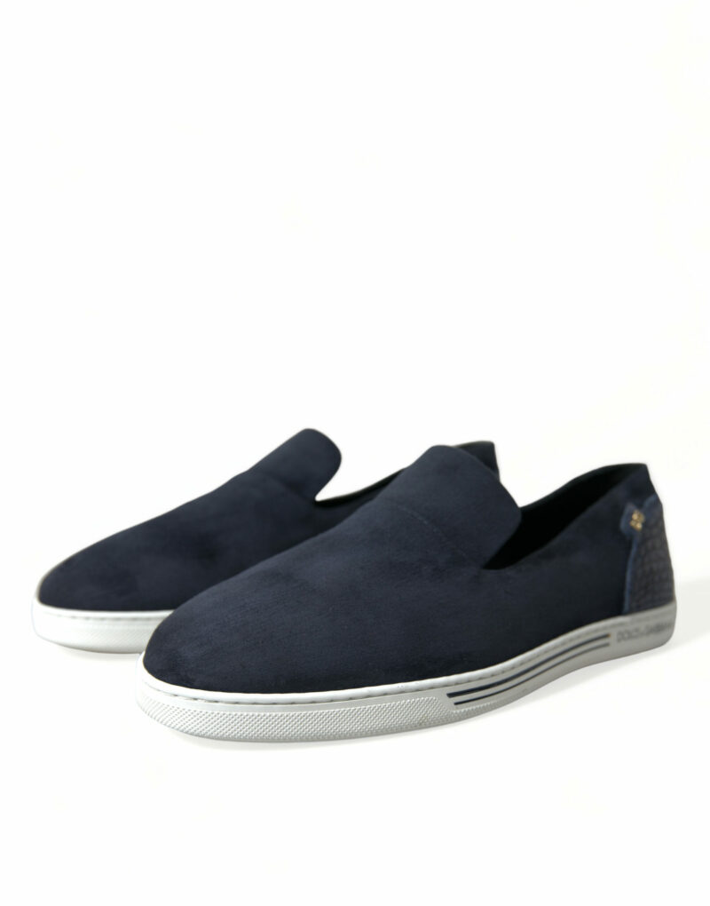 Dolce & Gabbana Elegant Blue Suede Leather Loafers - Image 3