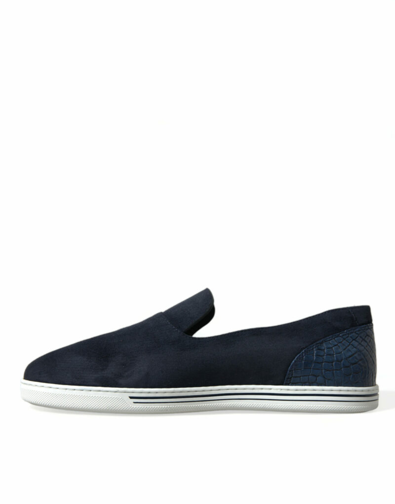 Dolce & Gabbana Elegant Blue Suede Leather Loafers - Image 5