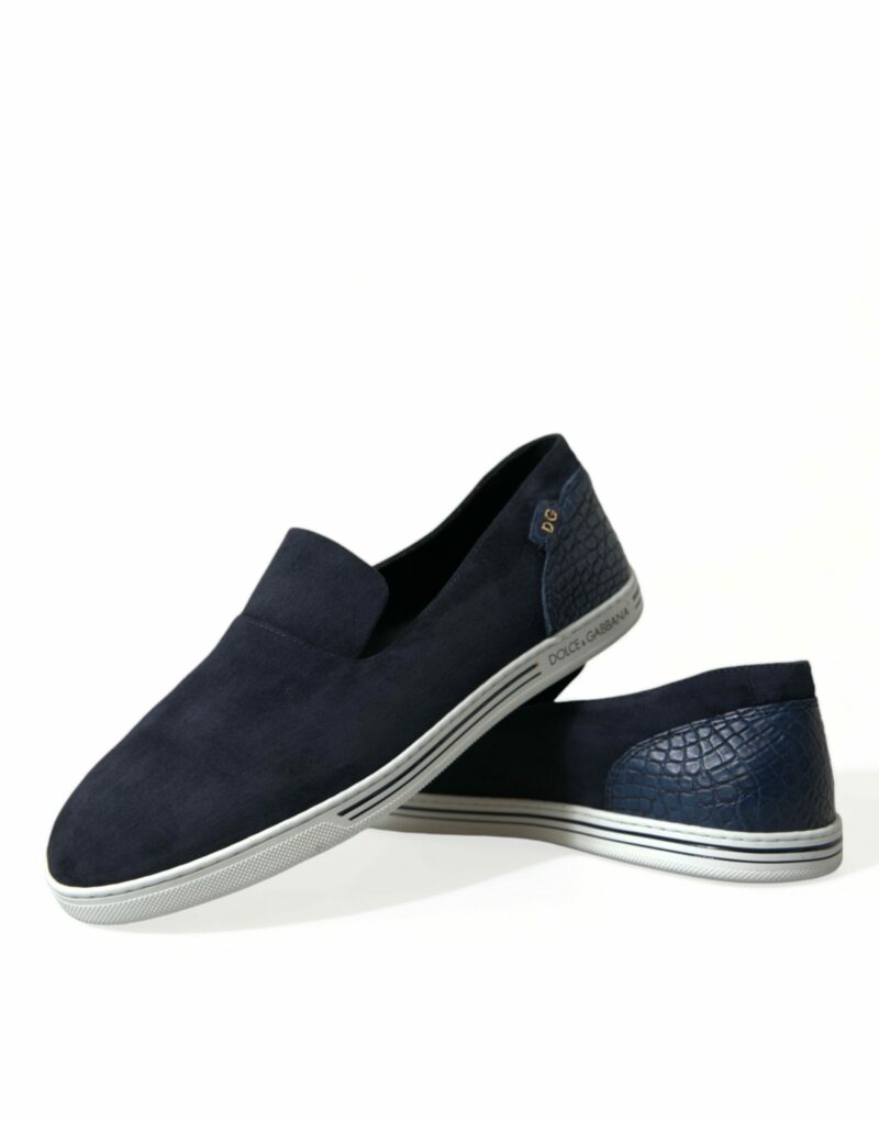 Dolce & Gabbana Elegant Blue Suede Leather Loafers - Image 7