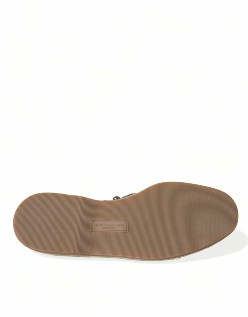 Dolce & Gabbana Studded Canvas Loafer Slipper Shoes - Image 6