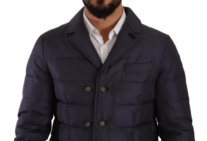 Dolce & Gabbana Elegant Dark Blue Silk Blend Jacket - Image 5