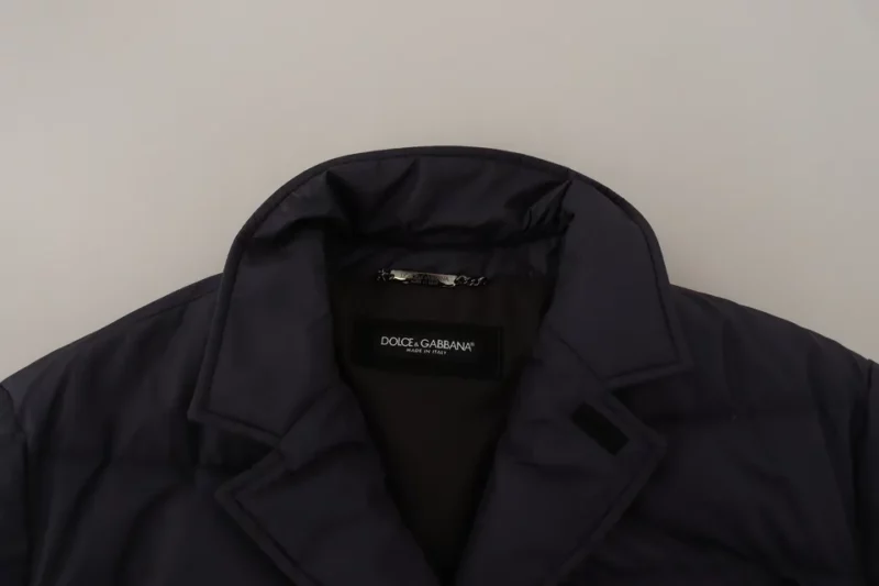 Dolce & Gabbana Elegant Dark Blue Silk Blend Jacket - Image 7