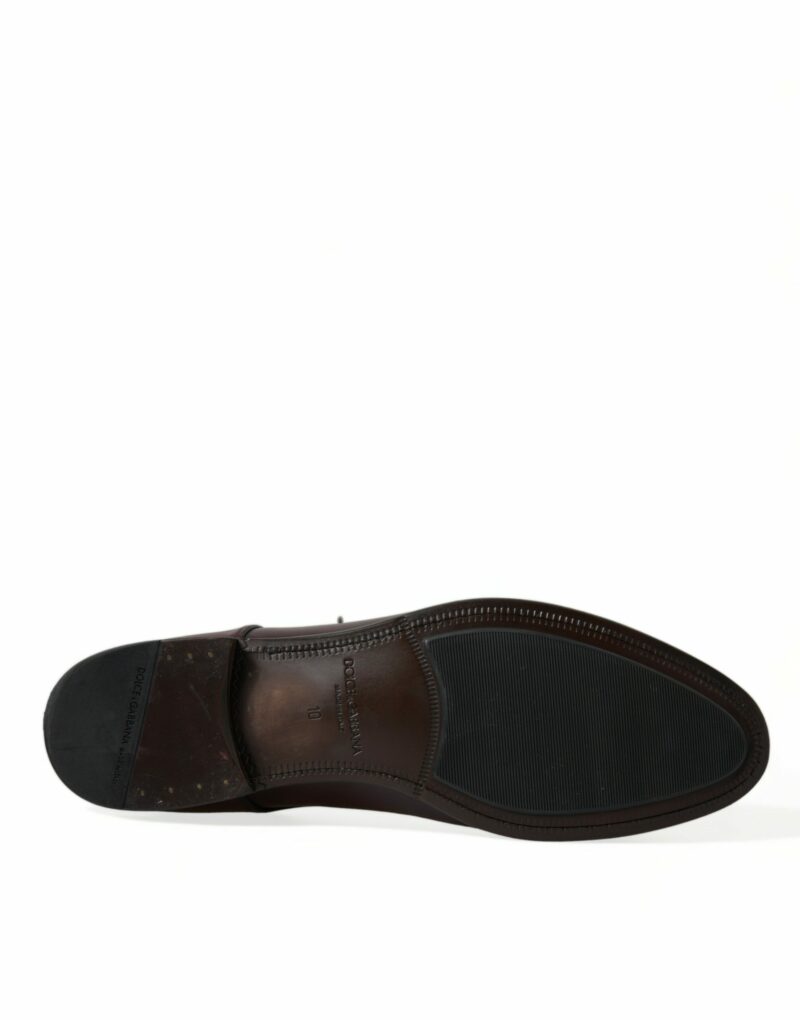 Dolce & Gabbana Elegant Burgundy Leather Derby Shoes - Image 6
