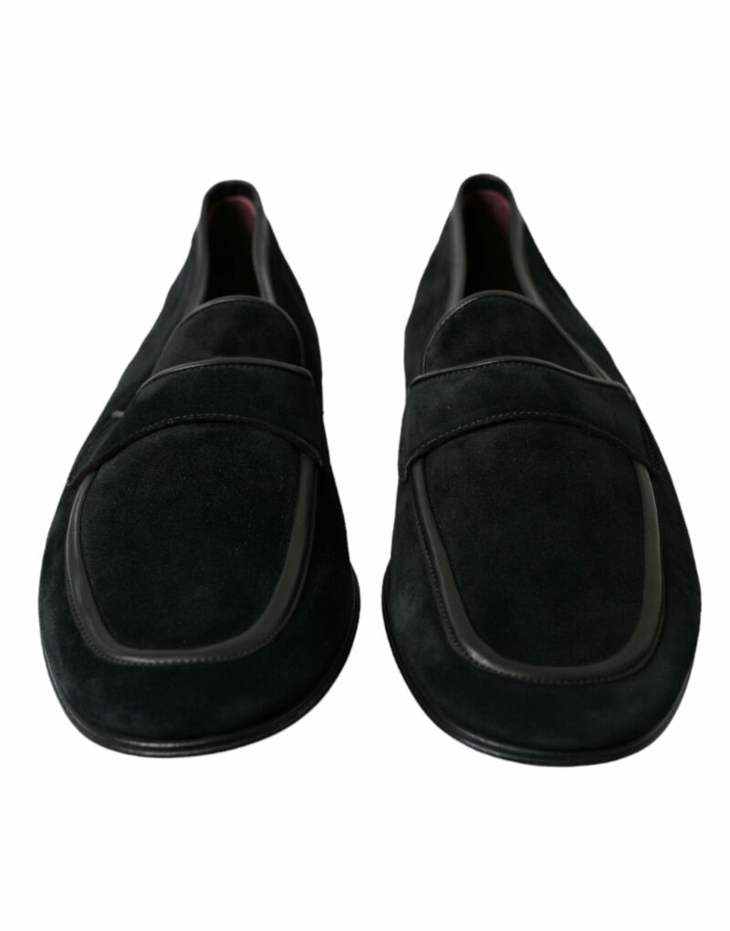 Dolce & Gabbana Elegant Velvet Black Loafers for Men - Image 2