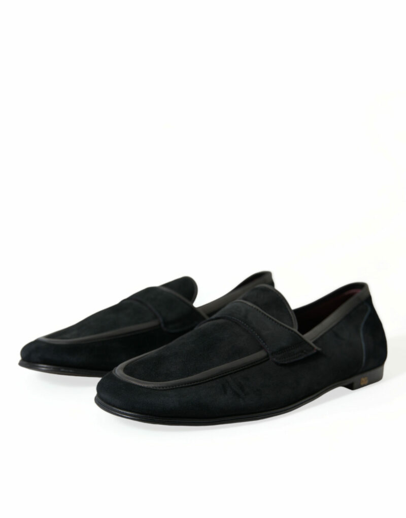 Dolce & Gabbana Elegant Velvet Black Loafers for Men - Image 3