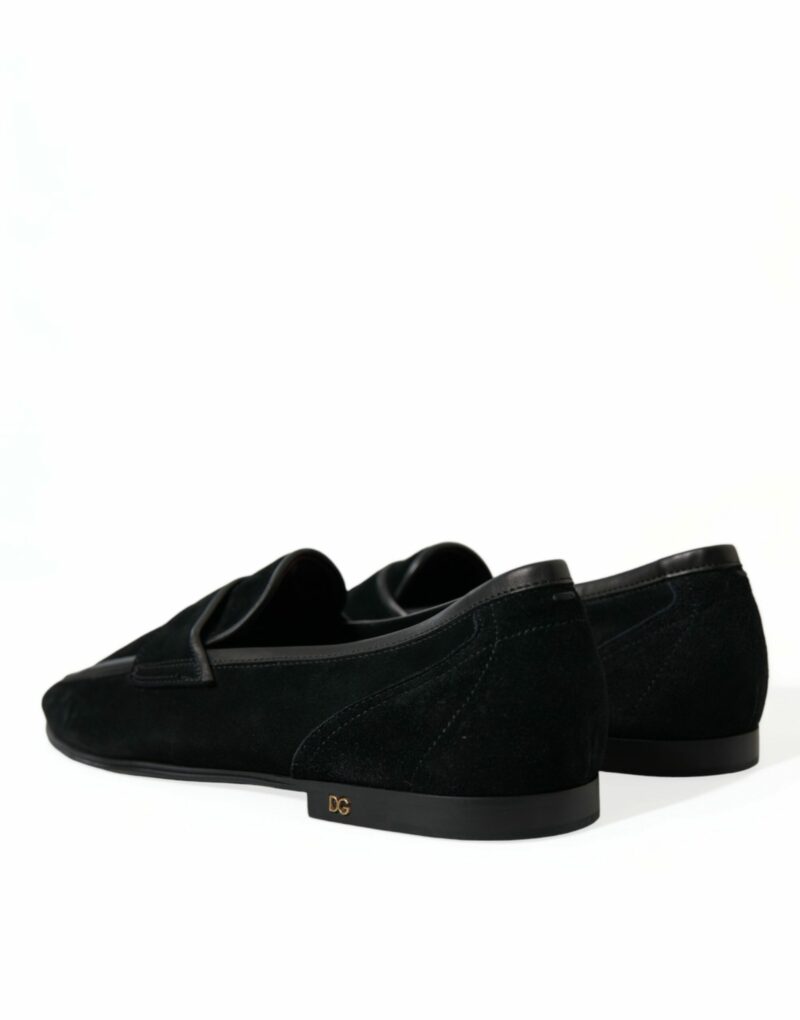 Dolce & Gabbana Elegant Velvet Black Loafers for Men - Image 4