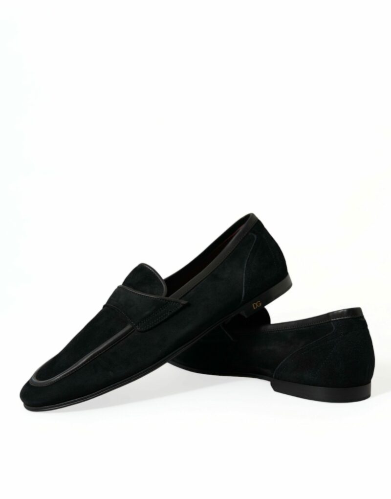 Dolce & Gabbana Elegant Velvet Black Loafers for Men - Image 7