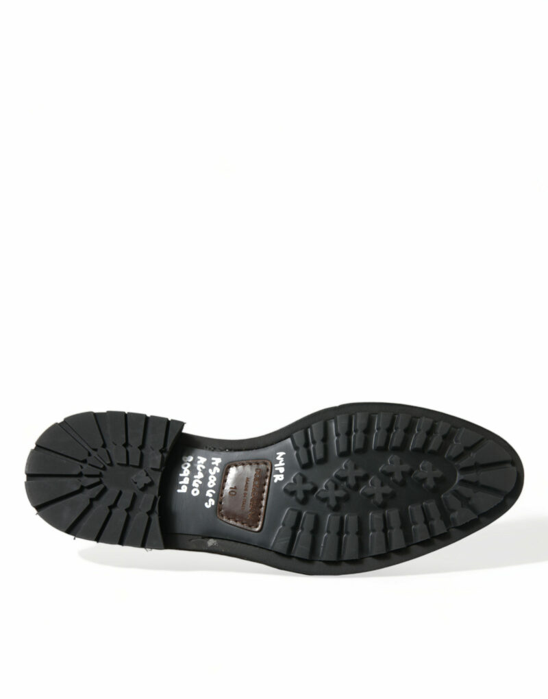 Dolce & Gabbana Elegant Black Leather Studded Loafers - Image 6