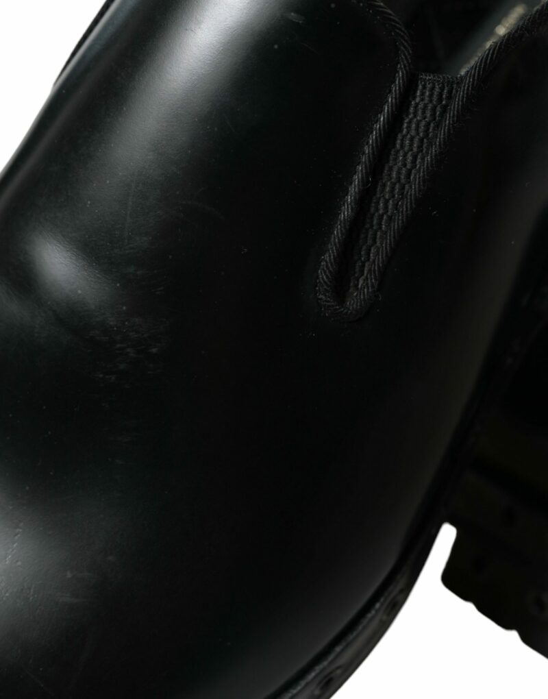 Dolce & Gabbana Elegant Black Leather Studded Loafers - Image 8