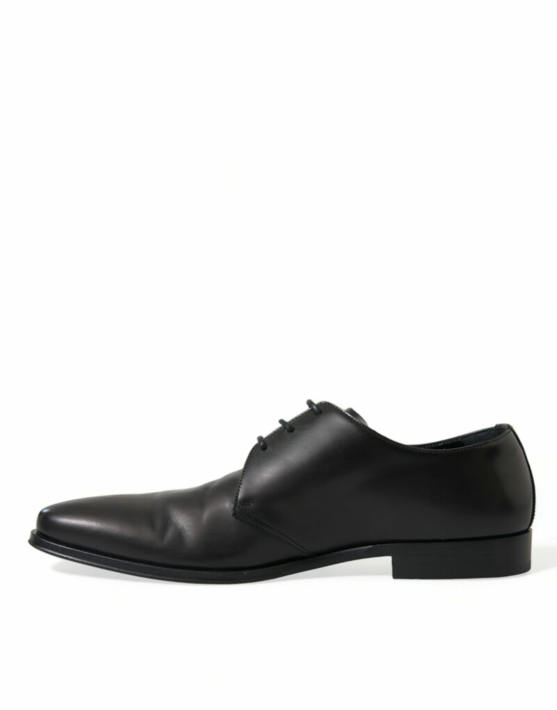 Dolce & Gabbana Elegant Black Leather Derby Dress Shoes - Image 5