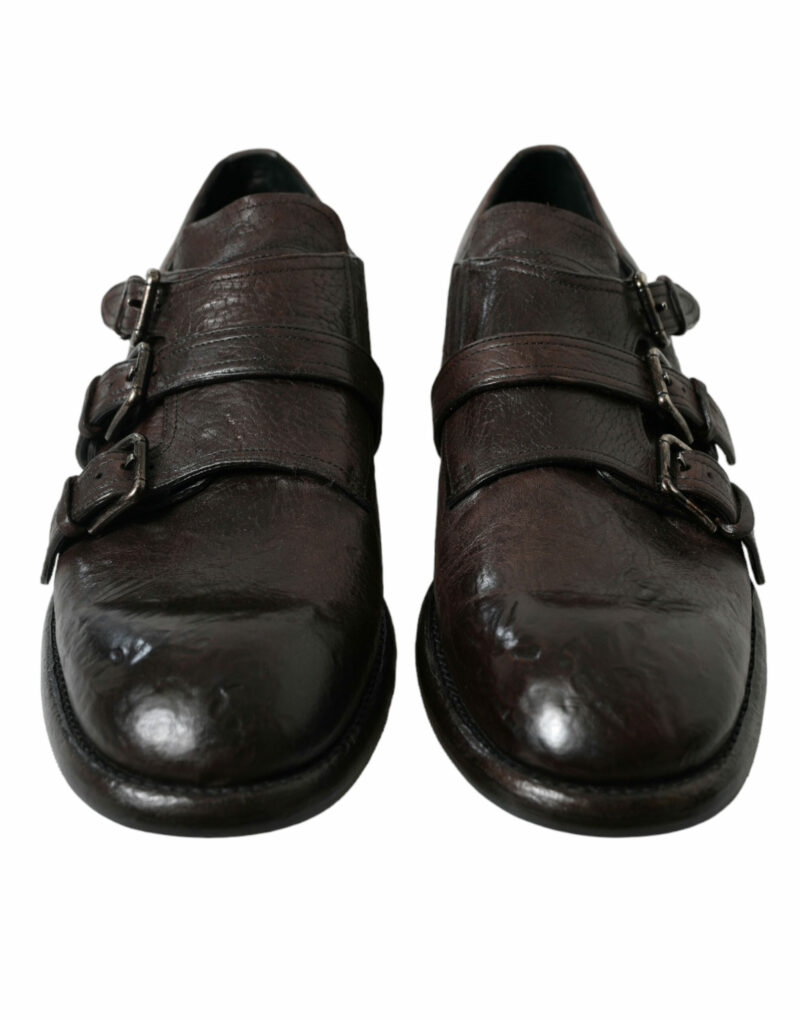 Dolce & Gabbana Elegant Triple Buckle Leather Dress Shoes - Image 2