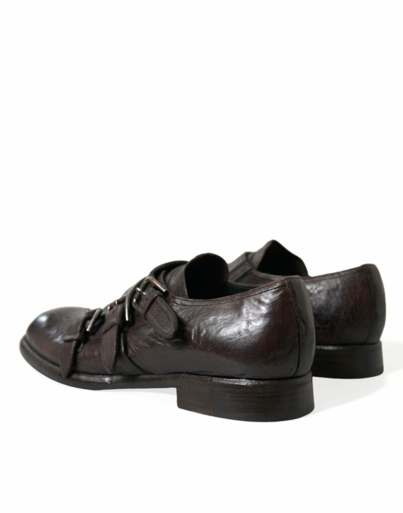 Dolce & Gabbana Elegant Triple Buckle Leather Dress Shoes - Image 4