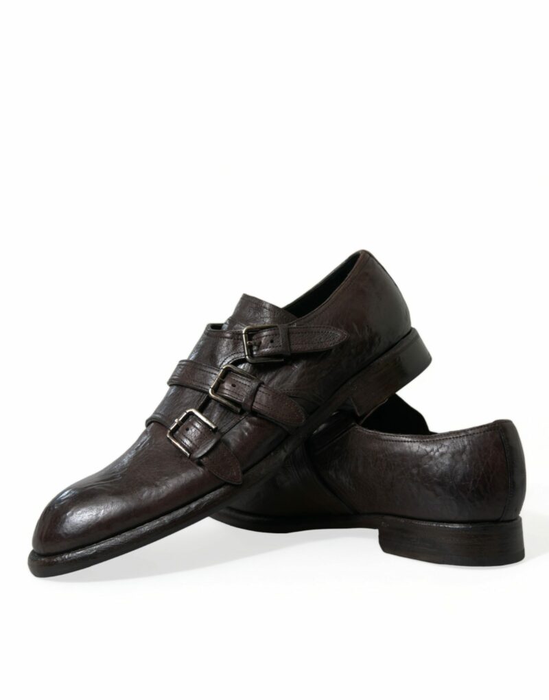 Dolce & Gabbana Elegant Triple Buckle Leather Dress Shoes - Image 7