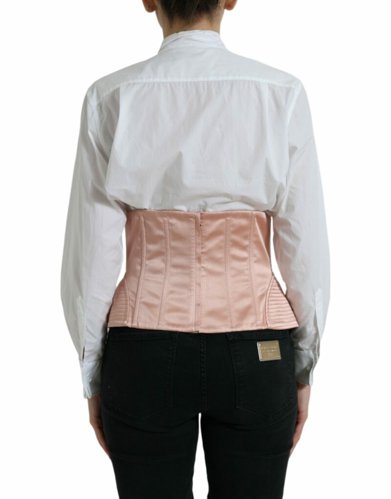 Dolce & Gabbana Elegant Pink Lace-Up Corset Belt - Image 4