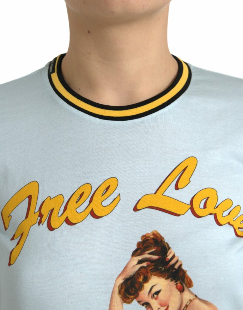 Dolce & Gabbana Elegant Light Blue Cotton T-Shirt - Image 4