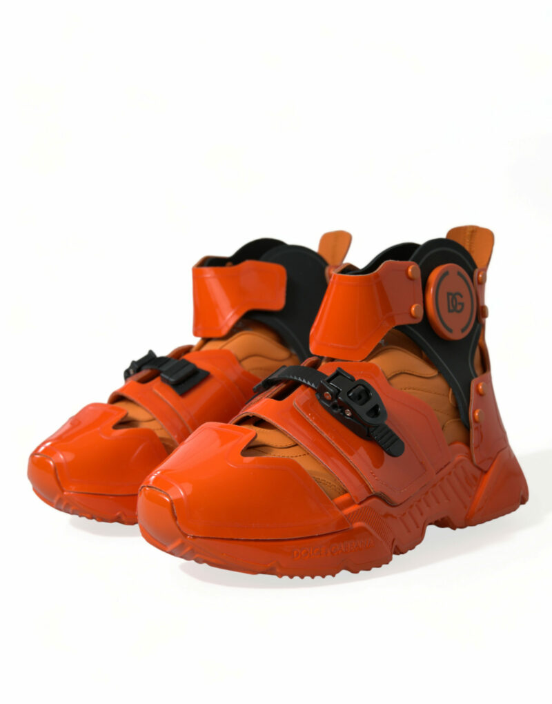 Dolce & Gabbana Orange Breezy High-Top Sneakers Charm - Image 3
