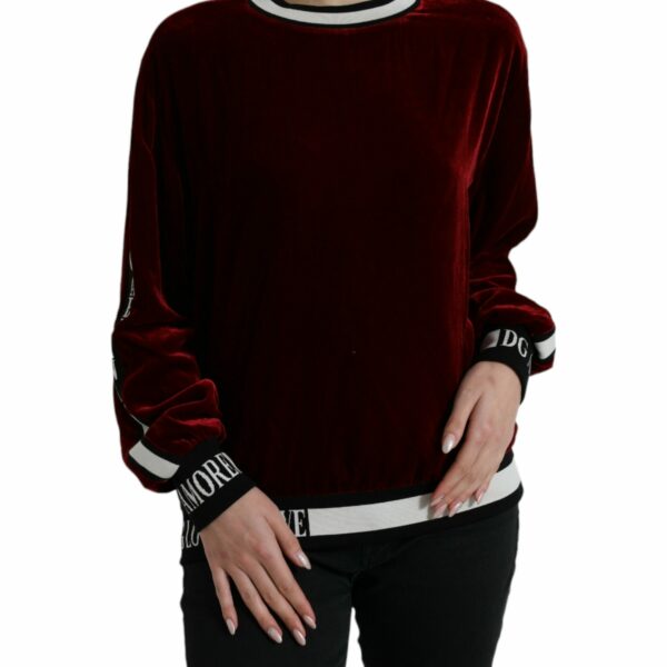 Dolce & Gabbana Elegant Burgundy Silk-Blend Sweater