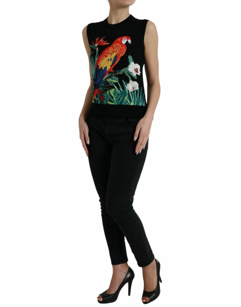 Dolce & Gabbana Elegant Jungle Print Crew Neck Tank Top - Image 2