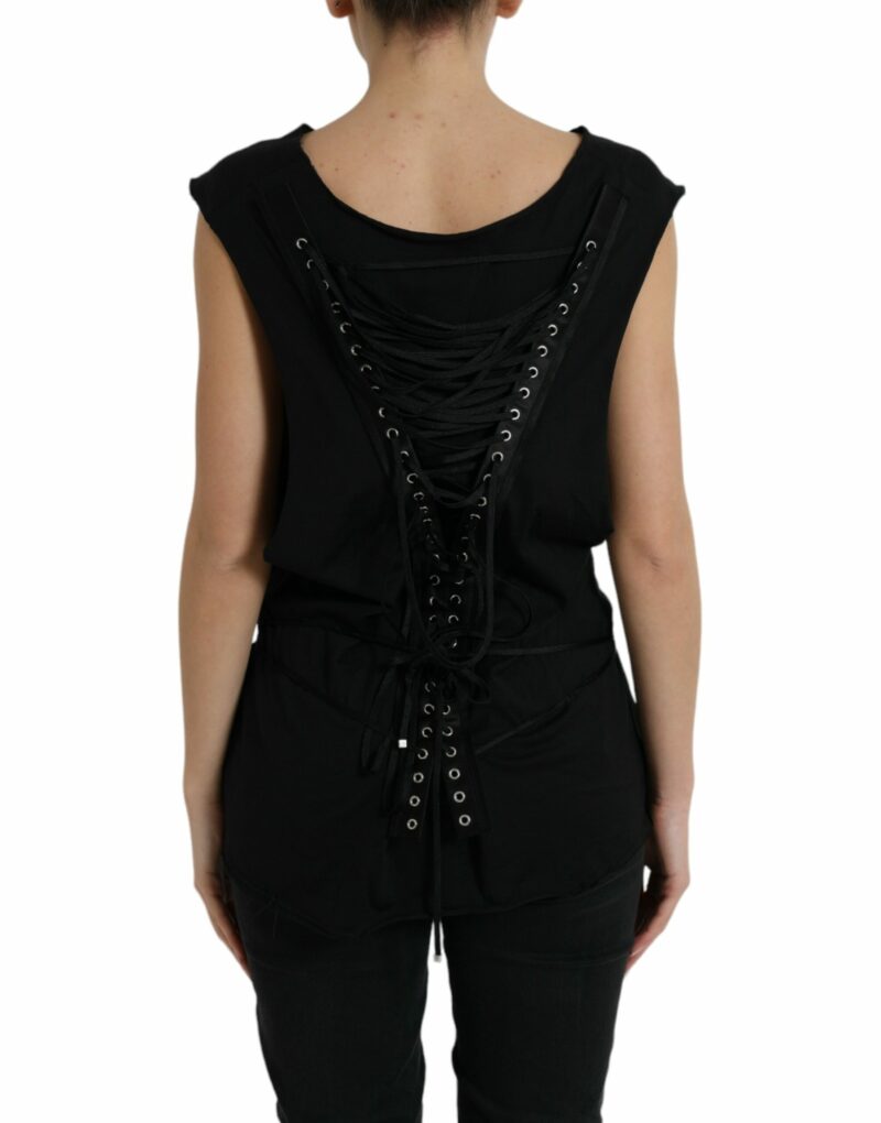 Dolce & Gabbana Elegant Black Round Neck Tank Top - Image 3