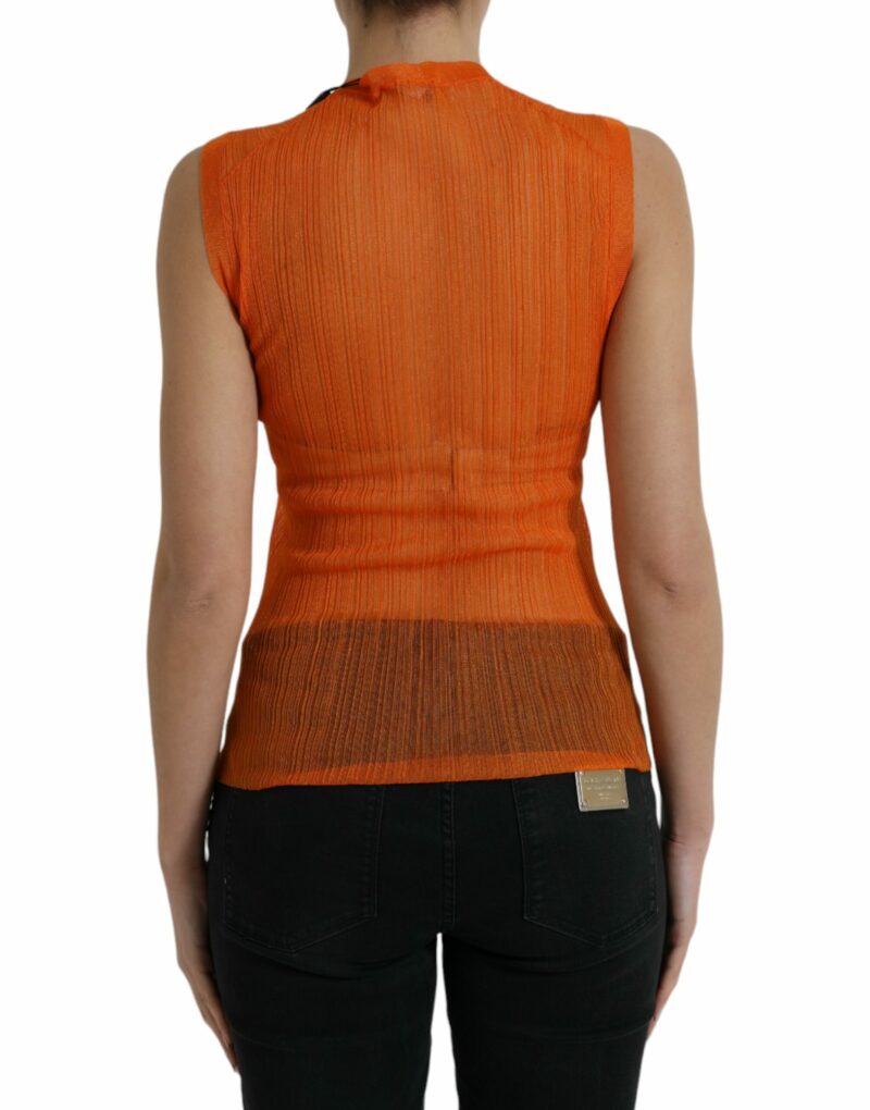 Dolce & Gabbana Chic Orange Crew Neck Tank Top - Image 2
