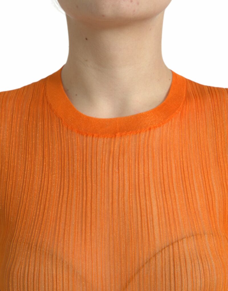 Dolce & Gabbana Chic Orange Crew Neck Tank Top - Image 4
